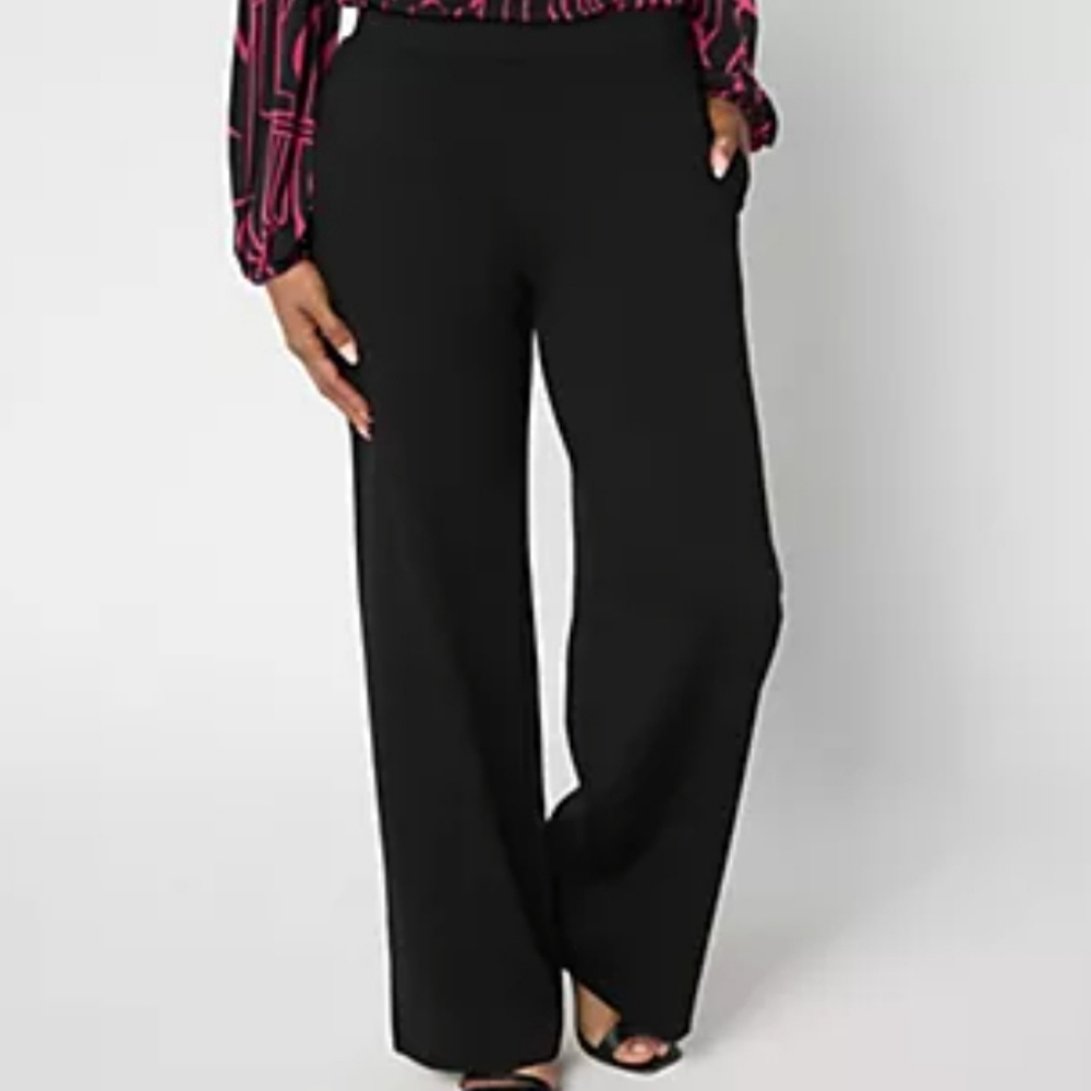🖤 Sleek & comfy! Susan Graver petite pull-on pants with pockets Black